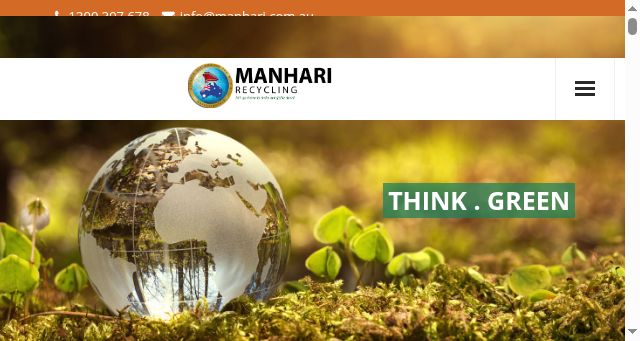Screenshot of manharirecycling.com.au