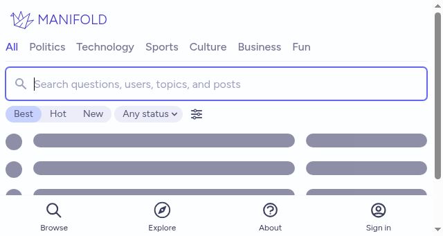 Screenshot of manifold.markets