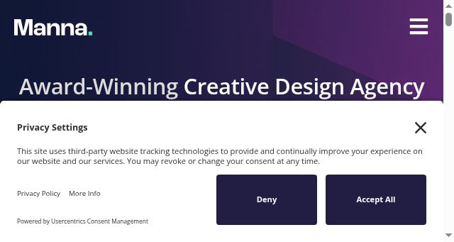 Screenshot of mannadesign.net
