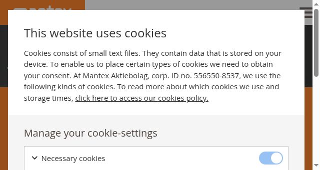 Screenshot of mantex.se