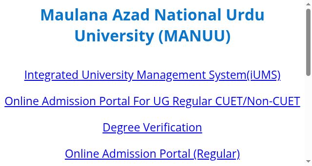 Screenshot of manuucoe.in