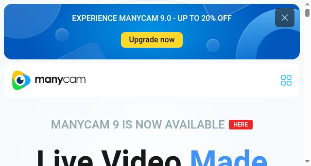 Screenshot of manycam.com