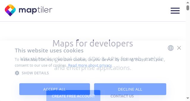 Screenshot of maptiler.com