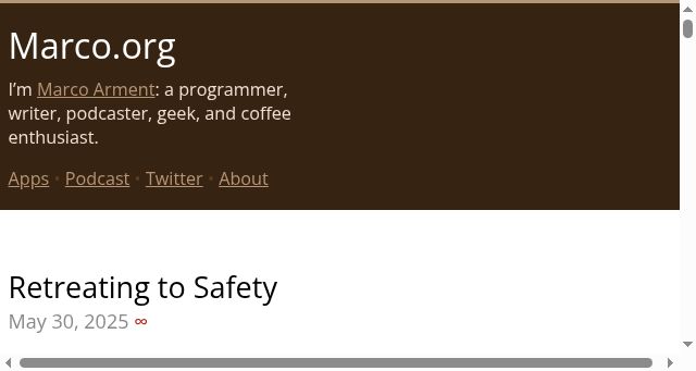 Screenshot of marco.org
