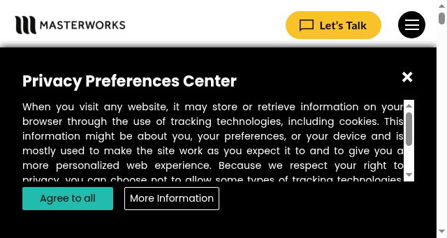 Screenshot of masterworks.agency