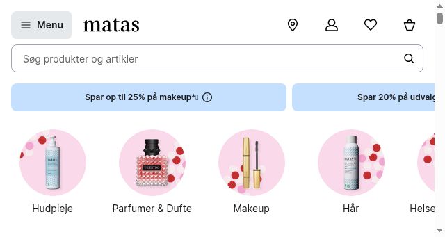Screenshot of matas.dk