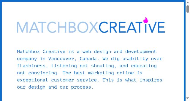 Screenshot of matchboxcreative.com