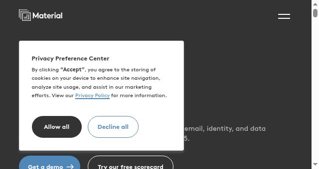 Screenshot of material.security