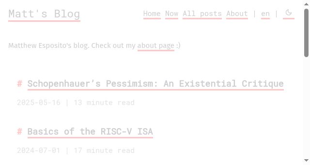 Screenshot of matthew.science