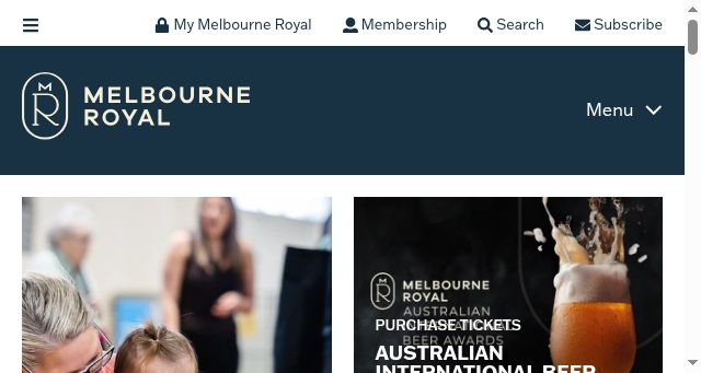 Screenshot of melbourneroyal.com.au
