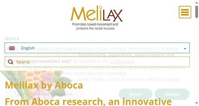 Screenshot of melilax.com