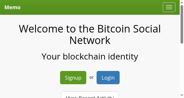 Screenshot of memo.cash
