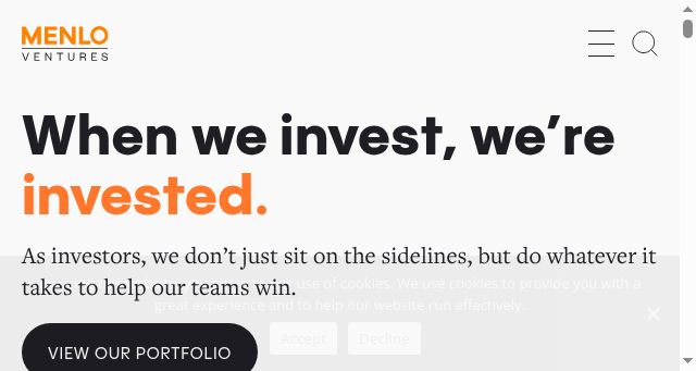 Screenshot of menlovc.com