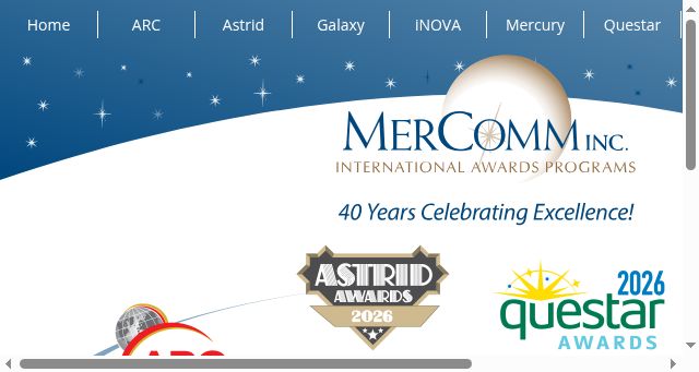 Screenshot of mercommawards.com