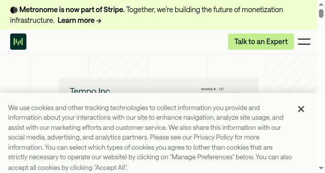 Screenshot of metronome.com