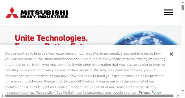 Screenshot of mhi.com