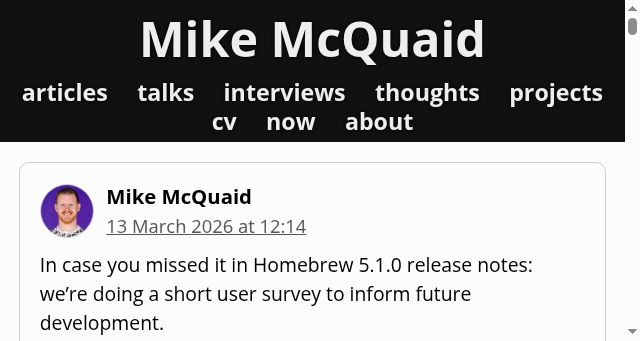 Screenshot of mikemcquaid.com