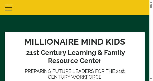 Screenshot of millionairemindkids.org