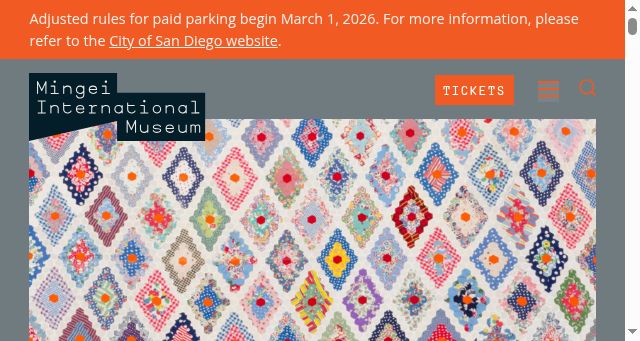 Screenshot of mingei.org