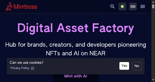 Screenshot of mintbase.xyz