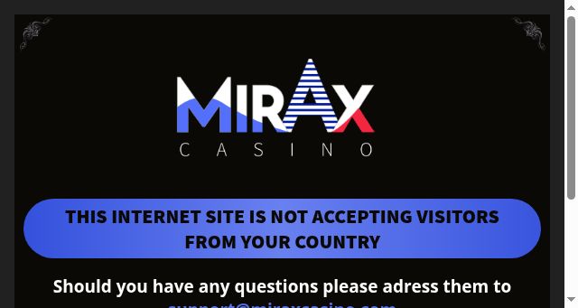 Screenshot of miraxcasino.com