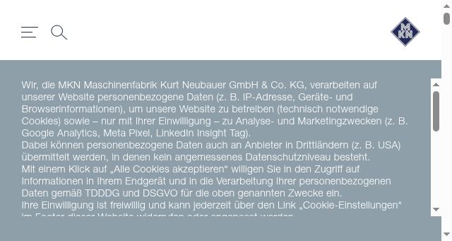 Screenshot of mkn.com