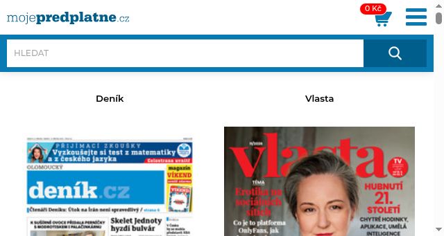 Screenshot of mojepredplatne.cz