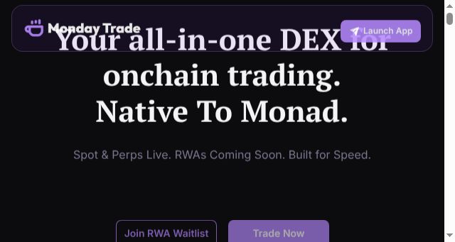 Screenshot of monday.trade