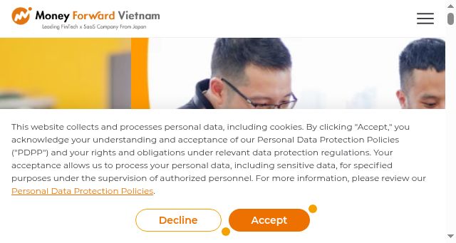 Screenshot of moneyforward.vn