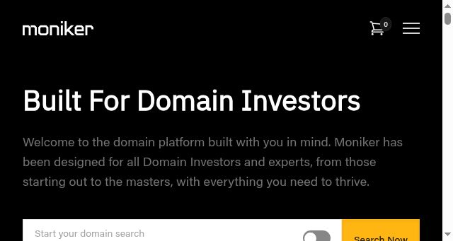 Screenshot of moniker.com