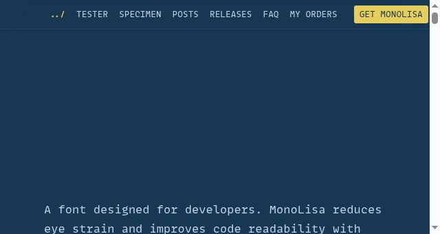 Screenshot of monolisa.dev