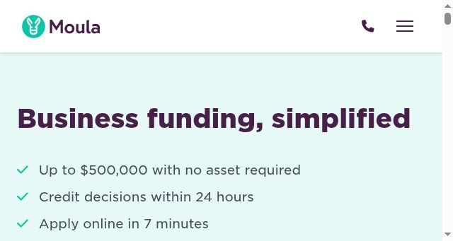 Screenshot of moula.com.au