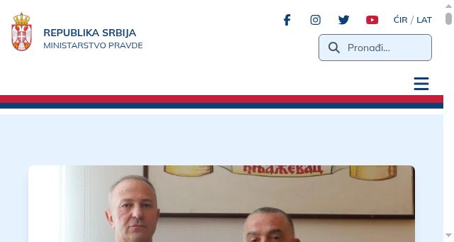 Screenshot of mpravde.gov.rs