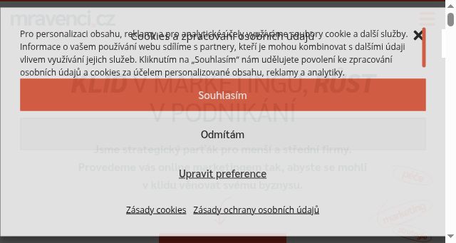 Screenshot of mravenci.cz