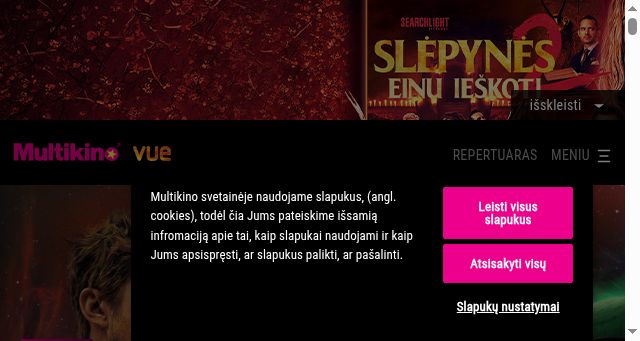Screenshot of multikino.lt
