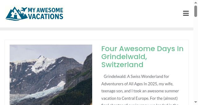 Screenshot of myawesome.vacations