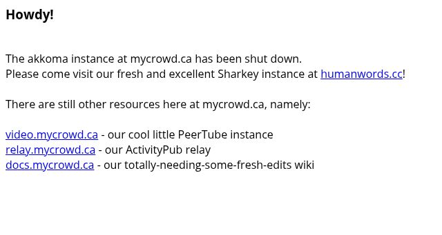 Screenshot of mycrowd.ca