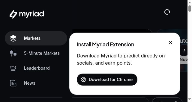 Screenshot of myriad.markets