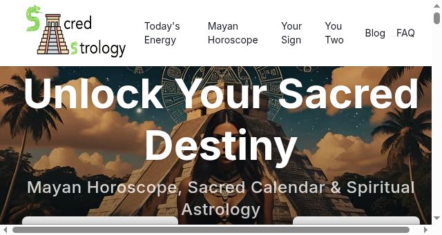 Screenshot of mysacredastrology.com