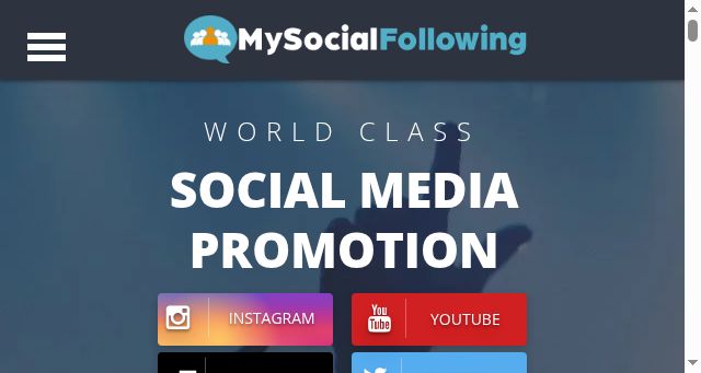 Screenshot of mysocialfollowing.com