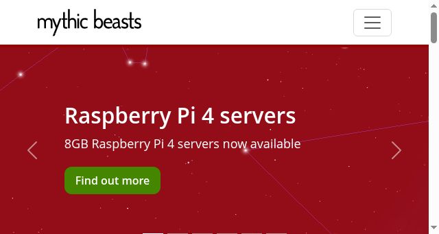 Screenshot of mythic-beasts.com