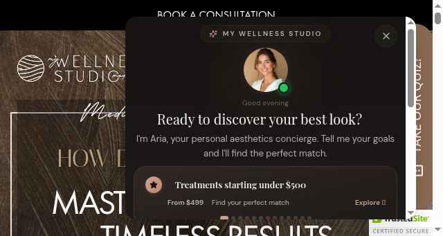 Screenshot of mywellnessstudio.com