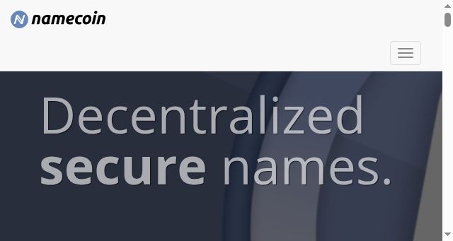 Screenshot of namecoin.org