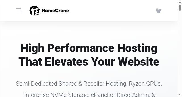 Screenshot of namecrane.com