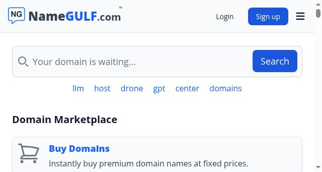 Screenshot of namegulf.com
