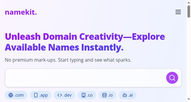 Screenshot of namekit.app