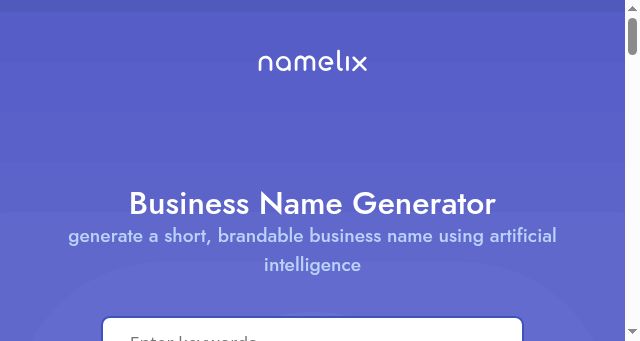 Screenshot of namelix.com