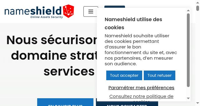 Screenshot of nameshield.com