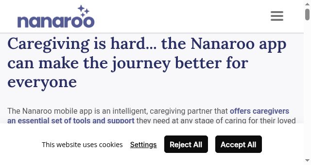 Screenshot of nanaroo.com