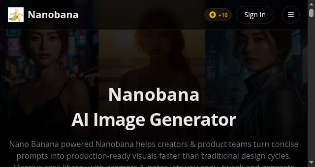 Screenshot of nanobana.net